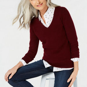 Charter Club Pure Cashmere V-neck Sweater
